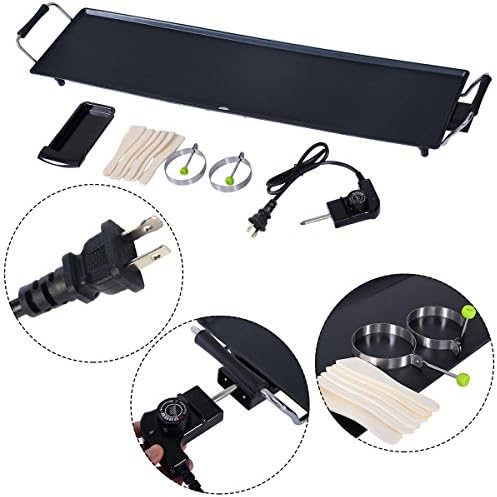 Electric Teppanyaki Table Top Grill Griddle BBQ Barbecue Nonstick Camping New