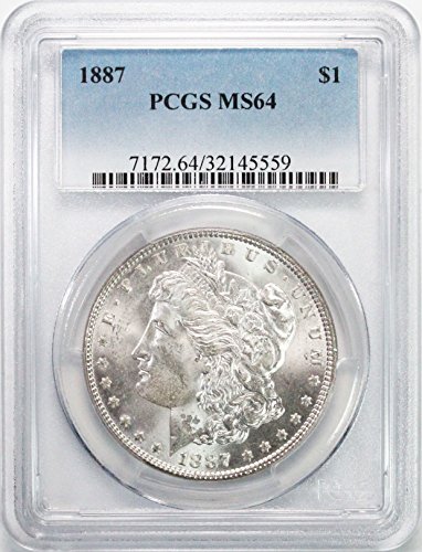 1887 p morgan silver dollar $1 ms64 pcgs