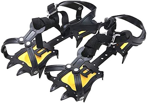 Walsilk Crampons Traction Cleats Spikes Snow Grips,Anti-Slip Stainless Steel Crampons for Mountaineering & Ice Climbing