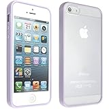 niceeshop(TM) Purple Bumper with Ultra Clear Hard Back Case Cover for the iPhone 5 5S + Screen Protector