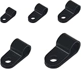 DDHOMIN 240 PCS R Type Cable Clips P Clips Black Cable Cleats view 1