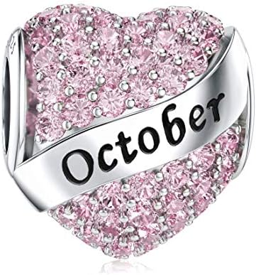 DALARAN Birthstone Charms for Charms Bracelet 925 Sterling Silver