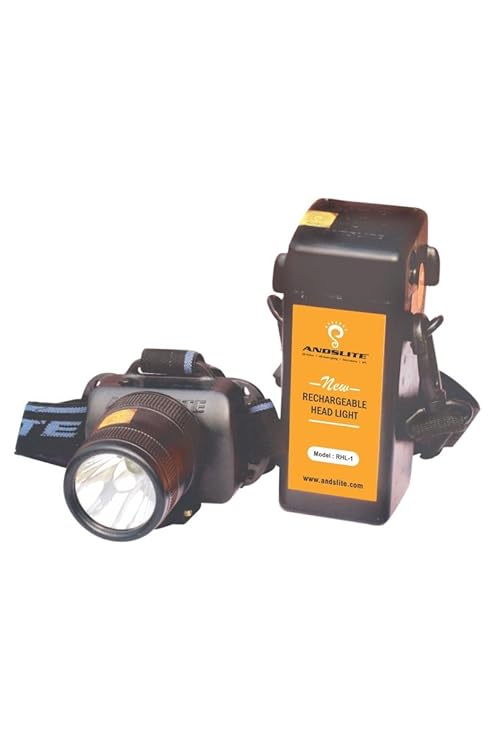 ANDSLITE Plastic 4V Rechargeable Led Headlight, Small, Black