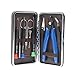 DIY tool kit set for home and Jewelry Repairs,9 in 1 Leather case-Screwdriver+Winding Coil Jig+Steel Brush+Stainless steel Scissors+Tweezer+Pliers