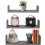 Sorbus Floating Shelves - Hanging Wall Shelves Decoration - Perfect Trophy Display, Photo Frames (Gray)