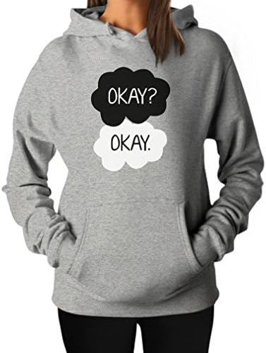 TeeStars Women's - Okay? Okay Hoodie X-Large Grey