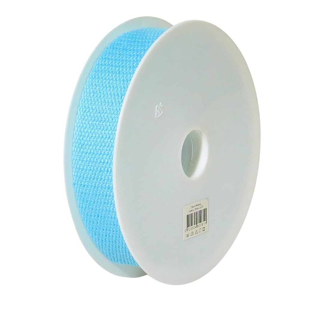 Trimz Cotton Webbing – Aqua Blue – 30mm x 5m