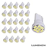 Lumenon T10 Wedge 8SMD 5050 White 6000k 6k LED Light bulbs W5W 2825 158 192 168 194 (50 pcs, white)