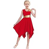 ELLYDOOR Praise Dance Overlay Tunics for Girls Worship Liturgical Church Dance Dress Irregular Flowy Lyrical Dancer Costume
