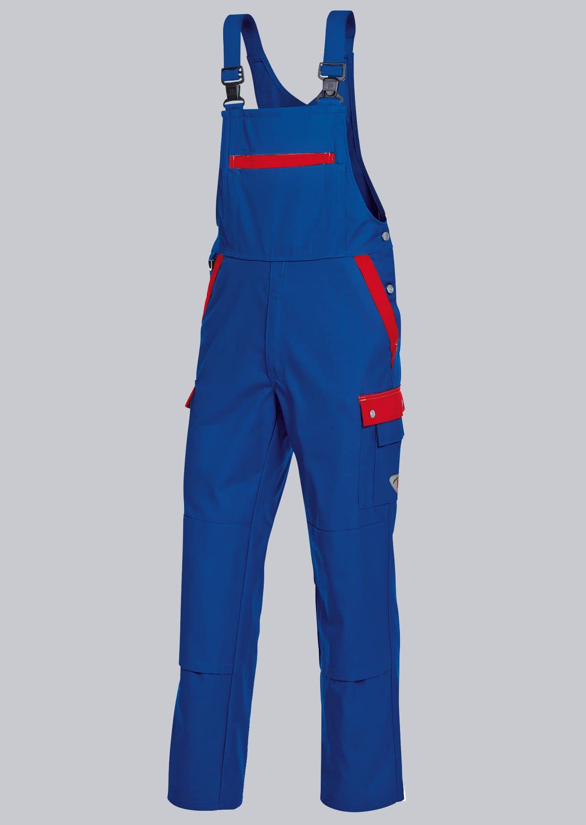 BP 1844-720-13 Workwear Men's Dungarees Cotton/Polyester Royal Blue/Red, Size 70