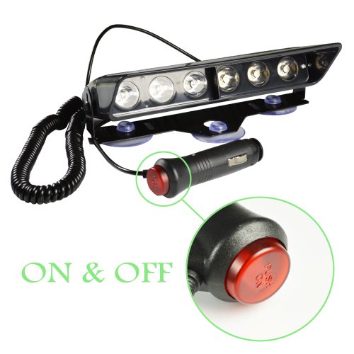 Emergency Red Lights, 6W 6 LED Strobe Flashing Dash Deck Warning Lighting for Volunteer Firefighter EMTs Police