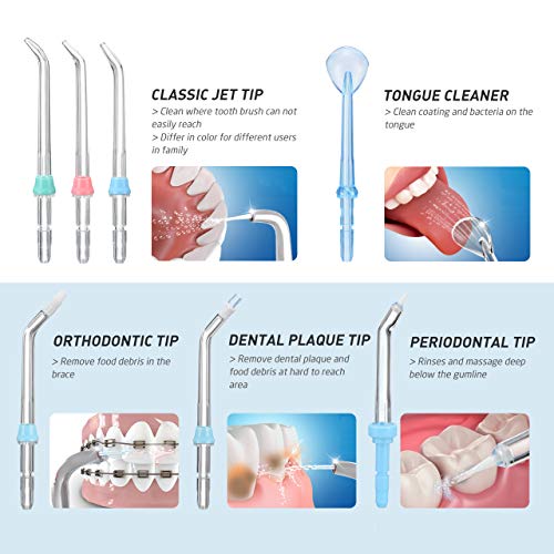 Habor Upgraded Water Flosser, FDA 600ML Water Dental Flosser with 7 Multifunction Tips for Family Use, Leak Proof Oral Irrigator with 10 Pressure Settings for Braces Teeth Care