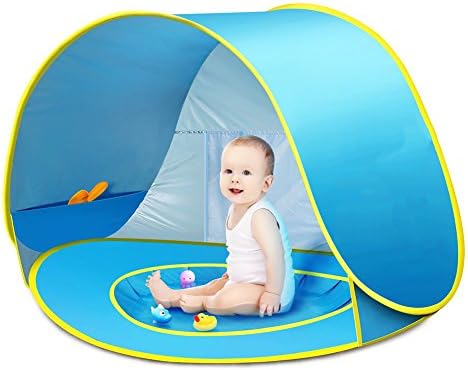 Baby Beach Tent Pop Up Pool Tent Portable Shade 50 SPF UV Protection Sun Shelter with Carry Bag and Detachable Shade Canopy for Infant, Toddlers and Tots Under 3 Years