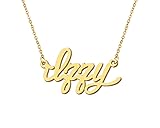 Aoloshow 18k Gold Plated Izzy Name Charm Necklace