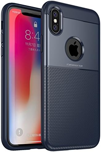 iPhone X Case, Felico iPhone X Case Hybrid Flexible TPU [Anti Slip] Ultra Slim Hard Reinforced Rubber Bumper Frame Shockproof Cover for Apple iPhone X 5.8" (2017) Blue