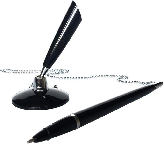 Pack of 6 Slim Black Reception Counter Pens on Chain Amazon.co.uk DIY
