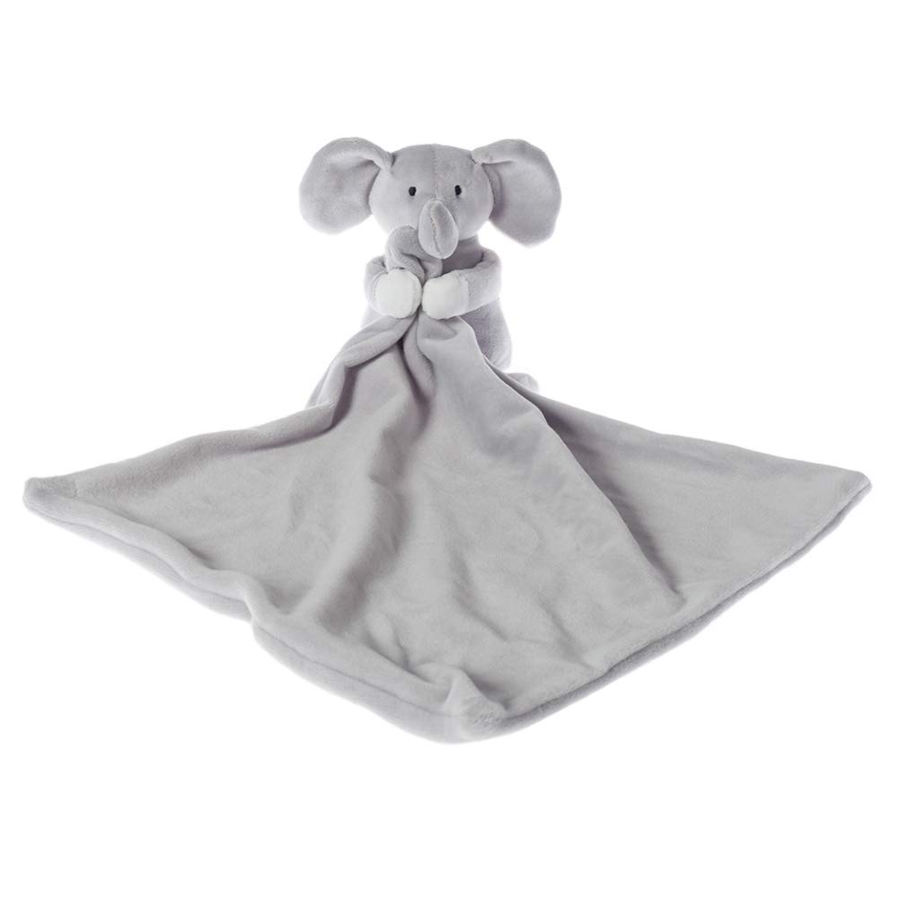 Apricot Lamb Stuffed Animals Baby Comforter Security Blanket Grey Elephant Infant Nursery Character Blanket Luxury Snuggler Plush Lovey for Newborn Baby Doll Blanket(Grey Elephant, 13 Inches)