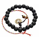 Cat Eye Jewels Mala Buddha Prayer Black Wood Beads Tiger Eye Stone Copper Coins Bracelets H46 (One Free Gift -Giving)