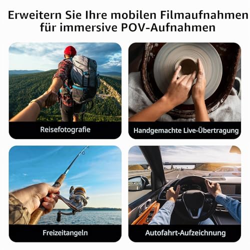 TELESIN Magnetic Neck Mount for Phones, Neck Phone Holder POV/Vlog Selfie Holder Hand Free Phone Neck Mount Chest Tripod Strap Video Recording iPhone 17 16 15 14 13 12 Android (Grey)