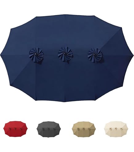 15 ft patio umbrella replacement canopy AONETOZ 13ft Double Sided Canopy,12 Ribs Umbrella Replacement Top Cover,Frame NOT Included,Beige : Patio, Lawn & Garden Color:Hot Silver Electric Blue Back Rainier Soccer Alliance adidas dry cloth and avoid Trout Accessories