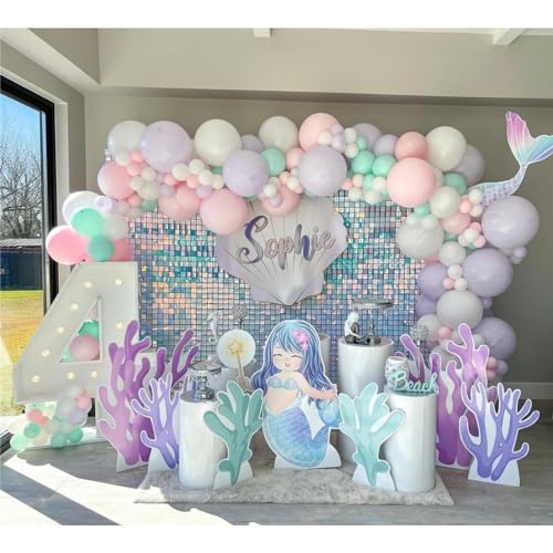 AM ANNA Sequin Wall Panels, 30PCS Shimmer Backdrop Stand, Rainbow Silver Square Decoration for Photo Backdrops, Party, Anniversary, Engagement