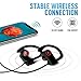 Bluetooth Headphones, Wireless Earbuds Microphone, Sports Earphones, IPX7 Waterproof Sweatproof Musical Headsets, Noise Cancelling HD Stereo Running Gym, up to 8 Hours Working Time
