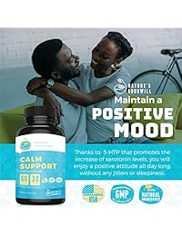 Anxiety Relief & Natural Calm Anxiety Supplements for Stress, Depression, Mood Boost, Cortisol Manager & Serotonin Enhancer with Ashwagandha, GABA, 5-HTP, Natural Calm Magnesium 60 Happy Pills