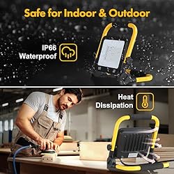 Yaoledly 50W 5000LM LED Work Light, 6000K IP66