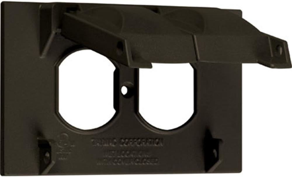 Hubbell-Bell CH100Z Weatherproof Metallic Device Cover, Duplex, Single Gang, Bronze