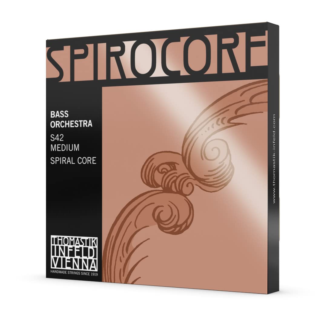 Thomastik single string for double bass 4/4 Spirocore - D string spiral core, chrome wound, orchestral tuning, medium