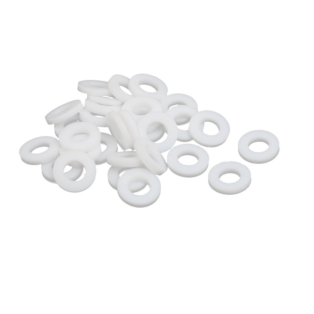 Sourcingmap 6mmx12mmx2mm PTFE Flat Washer Gasket White 30pcs