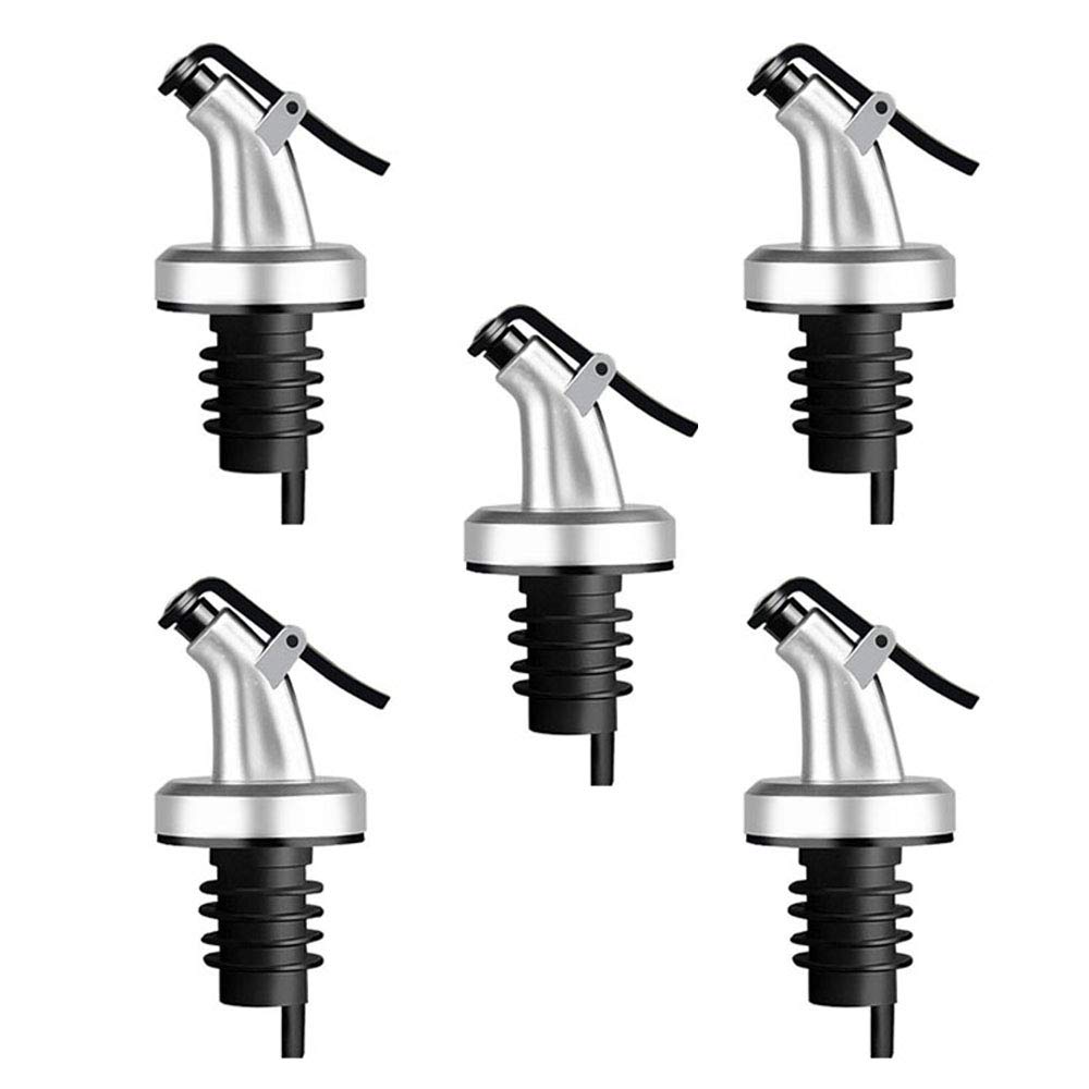 Oil Olive Spouts, Vinegar Bottle Stopper Spout Leakproof Nozzle Dispenser Wine Pourer forOil, Vinegar, Olive, Salad, Wine, Etc (5 pack)