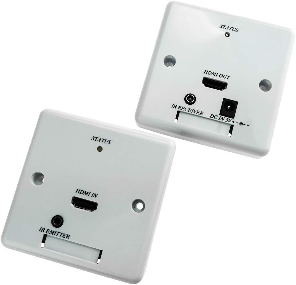 BeMatik - Caja de Pared canaleta 80x80 Extensor UTP Cat.5 (HDMI+IR): Amazon.es: Informática