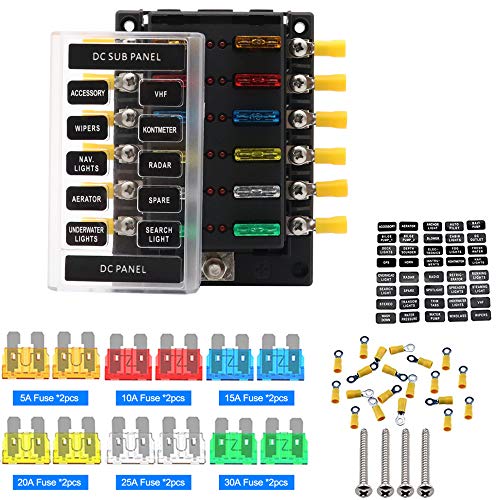 Blade Fuse Block For Boat Camper Truck RV Trailer Solar Car Fuse Box