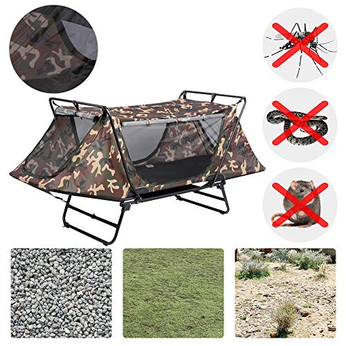 Single Tent Cot Folding Cot Tent with Rain Fly Bag Portable