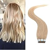 TheFashionWay Brazilian Human Hair Extensions Tape in Silky Straight Weft Remy Virgin Hair (18 inches, #27)