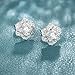 Van Chloe Women 925 Sterling Silver Love Rose Flower Stud Earrings White Gold Plated CZ Diamond Earrings Studs for Women Girls