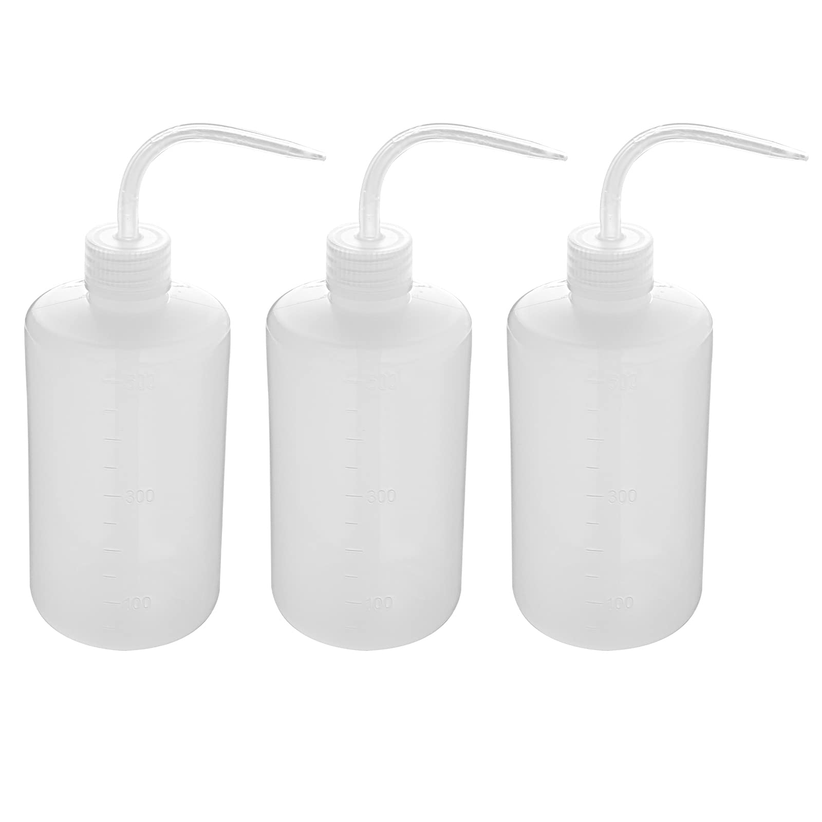Happybase Plastic Squeeze Bottle, 500ml 16oz Safety Bottles Watering Tools, Economy Safety Lash Wash Bottle with Scale Labels for Medical Succulent Cleaning Washing Bottle (3 Pack)