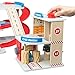 Wooden Toy Car Garage Playset for Toddlers w Car Wash & Gas Station - 7 Cars and 5 Road Pieces Included