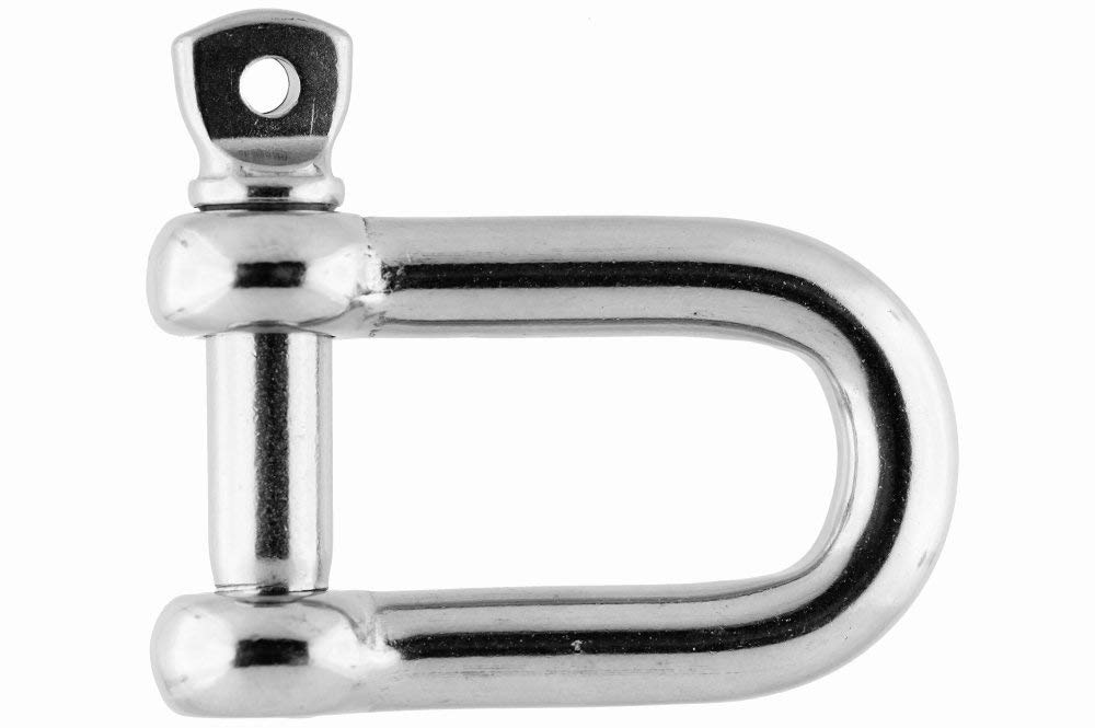 Merriway BH06884 Stainless Steel 316 A4 Marine Grade D Shackle M12 (1/2 inch)