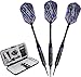Viper Bobcat Adjustable Weight Soft Tip Darts with Storage/Travel Case: Black Coated Brass, Purple Rings, 16-18 Grams