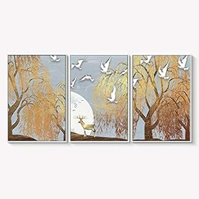 Framed Canvas Wall Art for Living Room, Bedroom Abstract Landscape Dream Place Canvas Prints for Home Decoration Ready to Hanging - 16"x24"x3 Panels