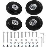 Luggage Wheels Replacement Set, 4 PU Wheels with 3 Size Axle Bearing Caster for Luggage Trunk Trolley Bag Smooth Rolling Repair 2inX0.8in
