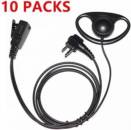 Caroo 2 pin D Shape Police Earpiece Headset for Motorola Radio cls1110 cls1410 cp200 etc(10 PACKS)