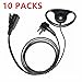 Caroo 2 pin D Shape Police Earpiece Headset for Motorola Radio cls1110 cls1410 cp200 etc(10 PACKS)