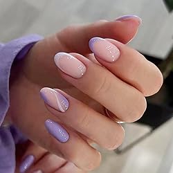 RikView French Tip Press on Nails Short Fake Nails