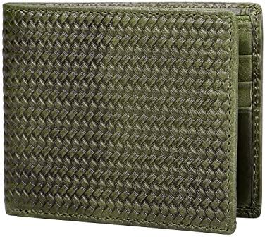 VIDENG POLO WC23 RFID Blocking Genuine Crazy Horse Leather Slim Bifold Wallet for Men Vintage Casual Style (WC2-olive)