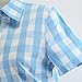 ZAFUL Women's 1950s Vintage Cap Sleeve V Neck Plaid Swing Dress with Pockets(Blue Checkered with Button,4XL)