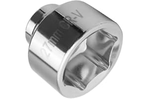 Shonee Heavy Duty 27mm Low Profile Fuel Filter Socket For Mercedes, Volkswagen, Hyundai, Kia, Minis, and Smart Cars With 27mm Oil Filter Caps, 3/8" Drive Oil Filter Removal Tool