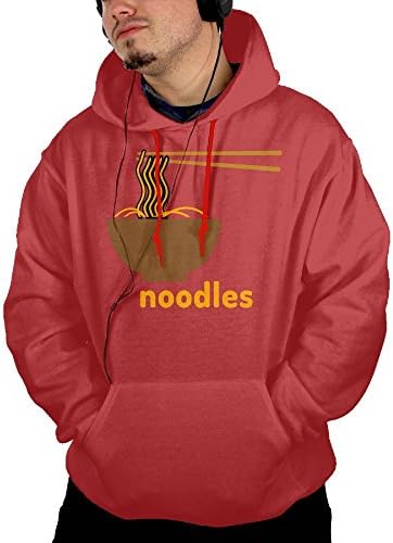 Men's Noodles Hip-Hop Classic Hoodie Hooded Sweatshirt Size L Red